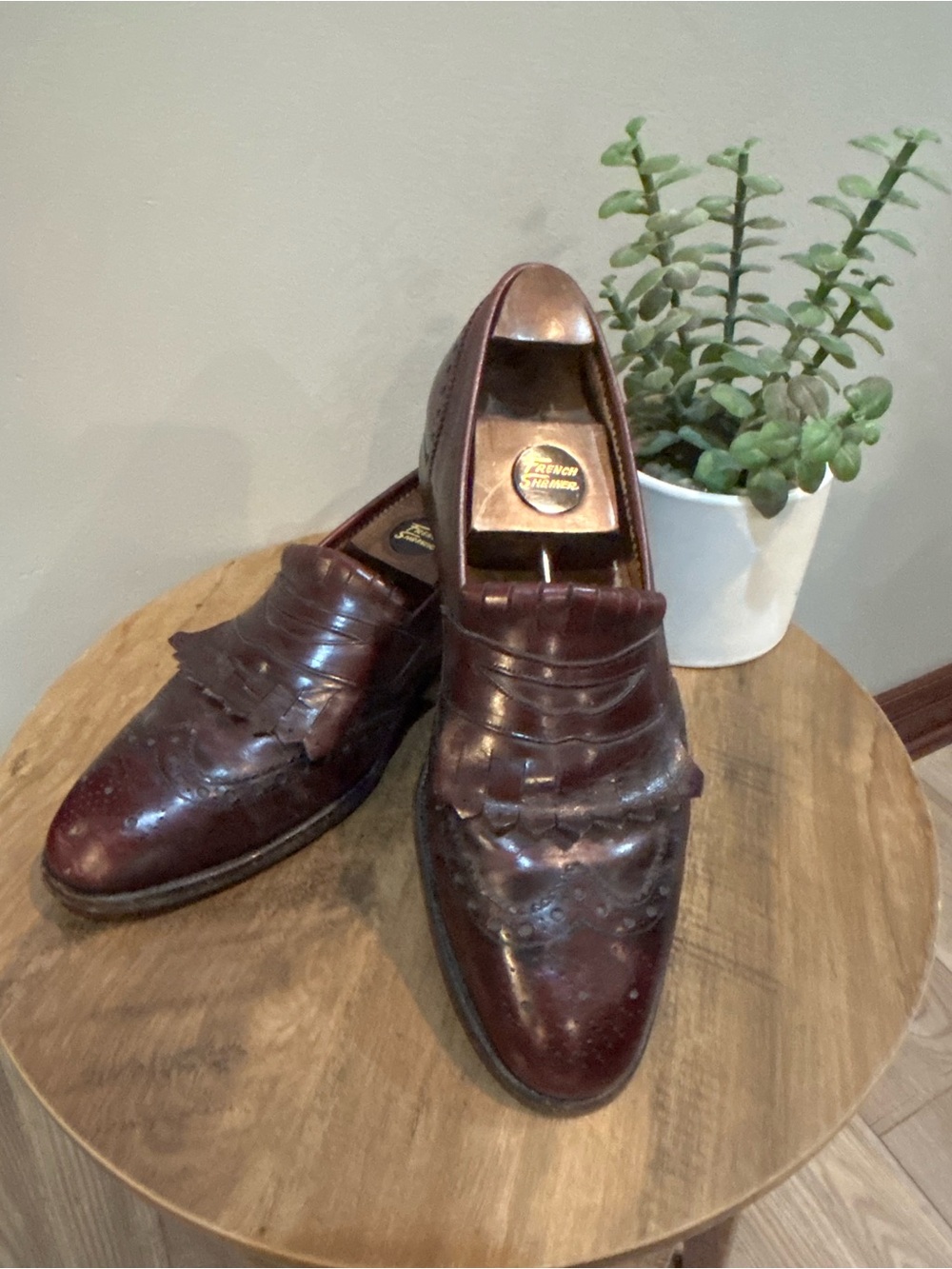 Vintage Johnston & Murphy Aristocraft USA Kiltie Wingtip Penny Loafers Mens 9.5C
